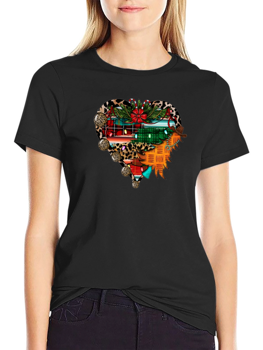 Festive Christmas Heart Graphic Tee