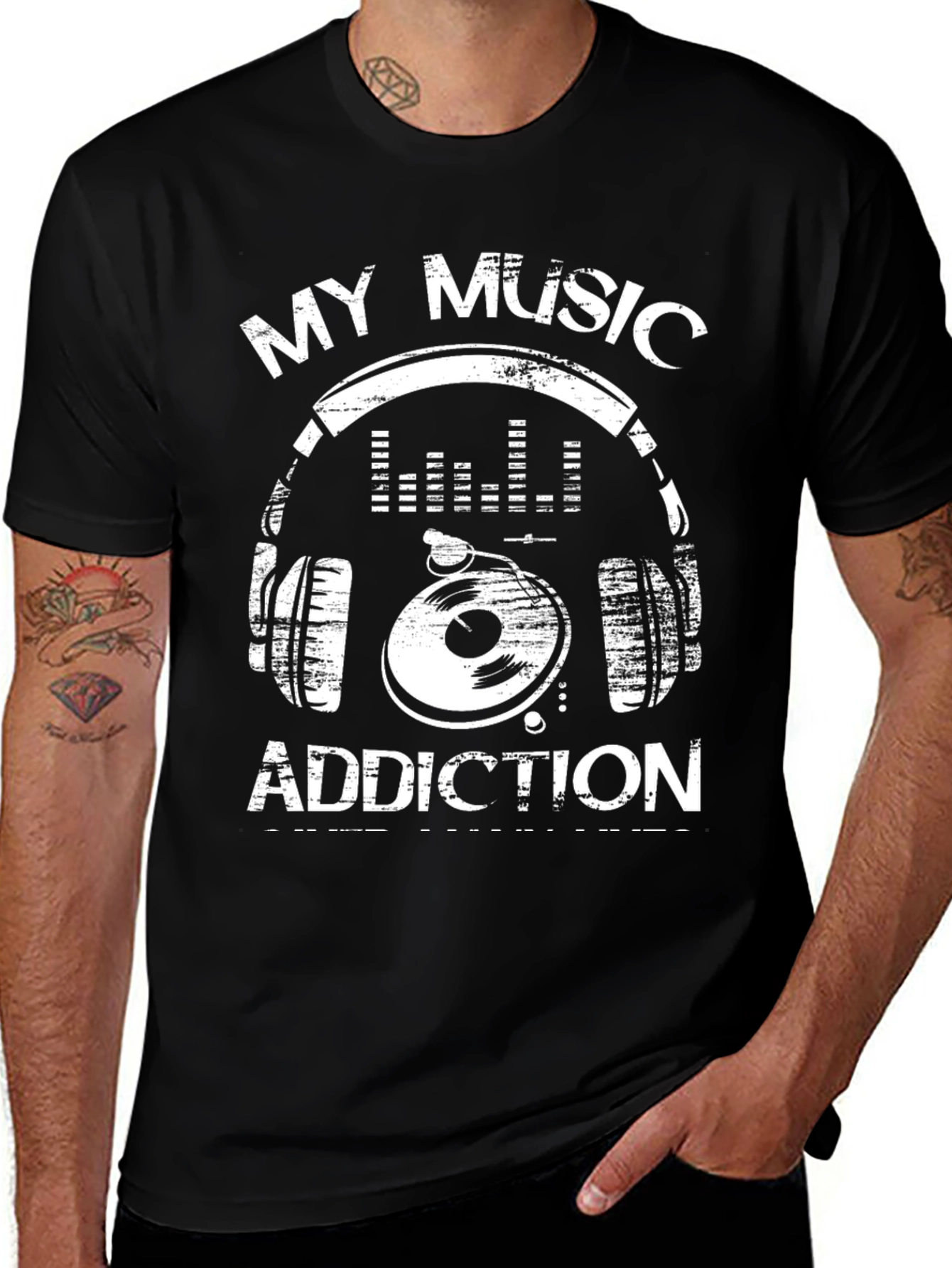 Music Addiction Graphic T-Shirt
