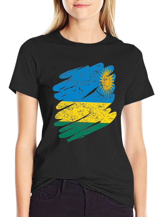 Rwanda Flag Brushstroke T-Shirt
