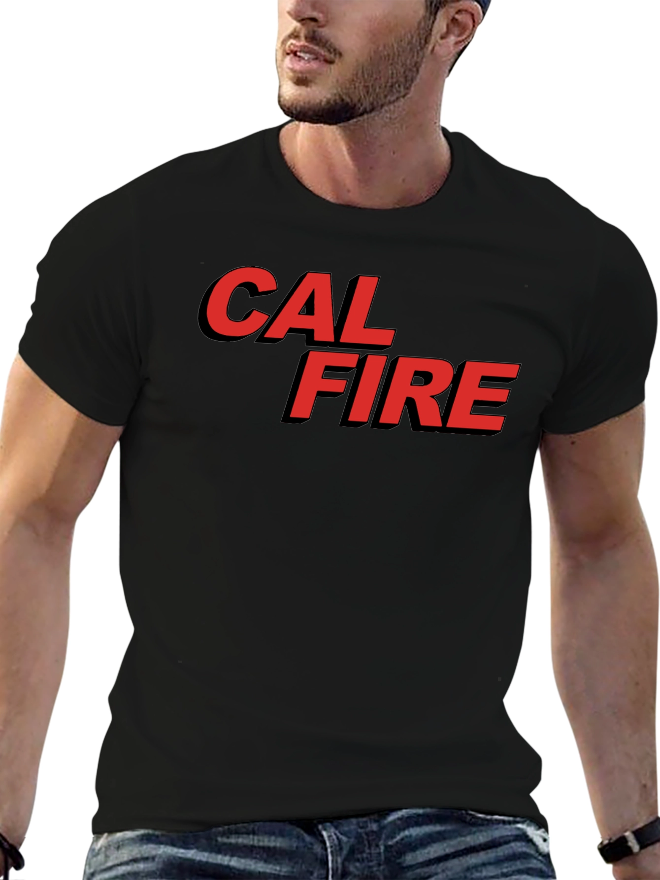 Cal Fire Graphic Tee - Bold Red Design