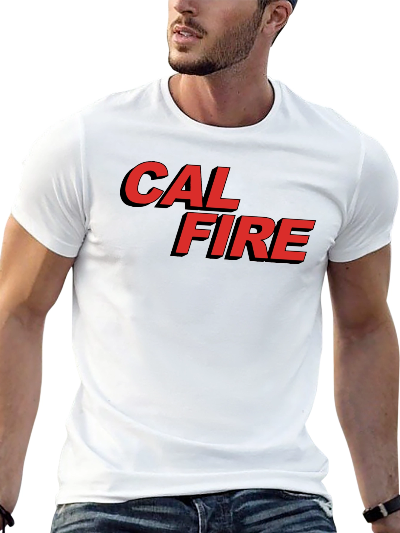 Cal Fire Graphic Tee - Bold Red Design