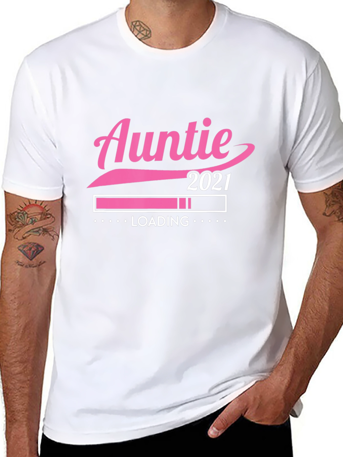 Auntie Loading 2021 Graphic Tee - Pregnancy Reveal Shirt