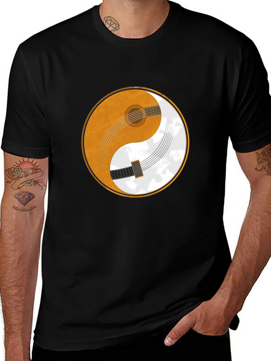 Yin Yang Guitar Graphic T-Shirt - Harmony & Music