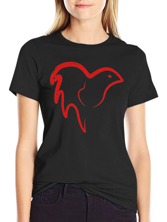 Abstract Bird Graphic Tee - Casual Comfort
