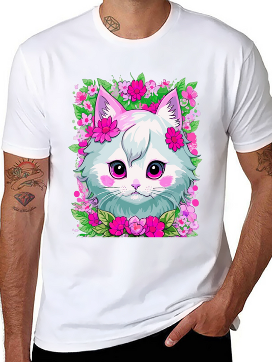 Floral Kitten Graphic T-Shirt