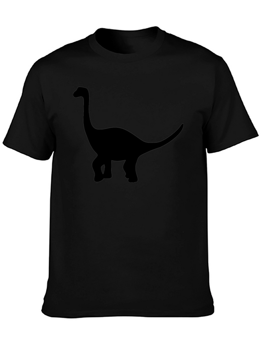 Dinosaur Silhouette Graphic T-Shirt - Casual Style