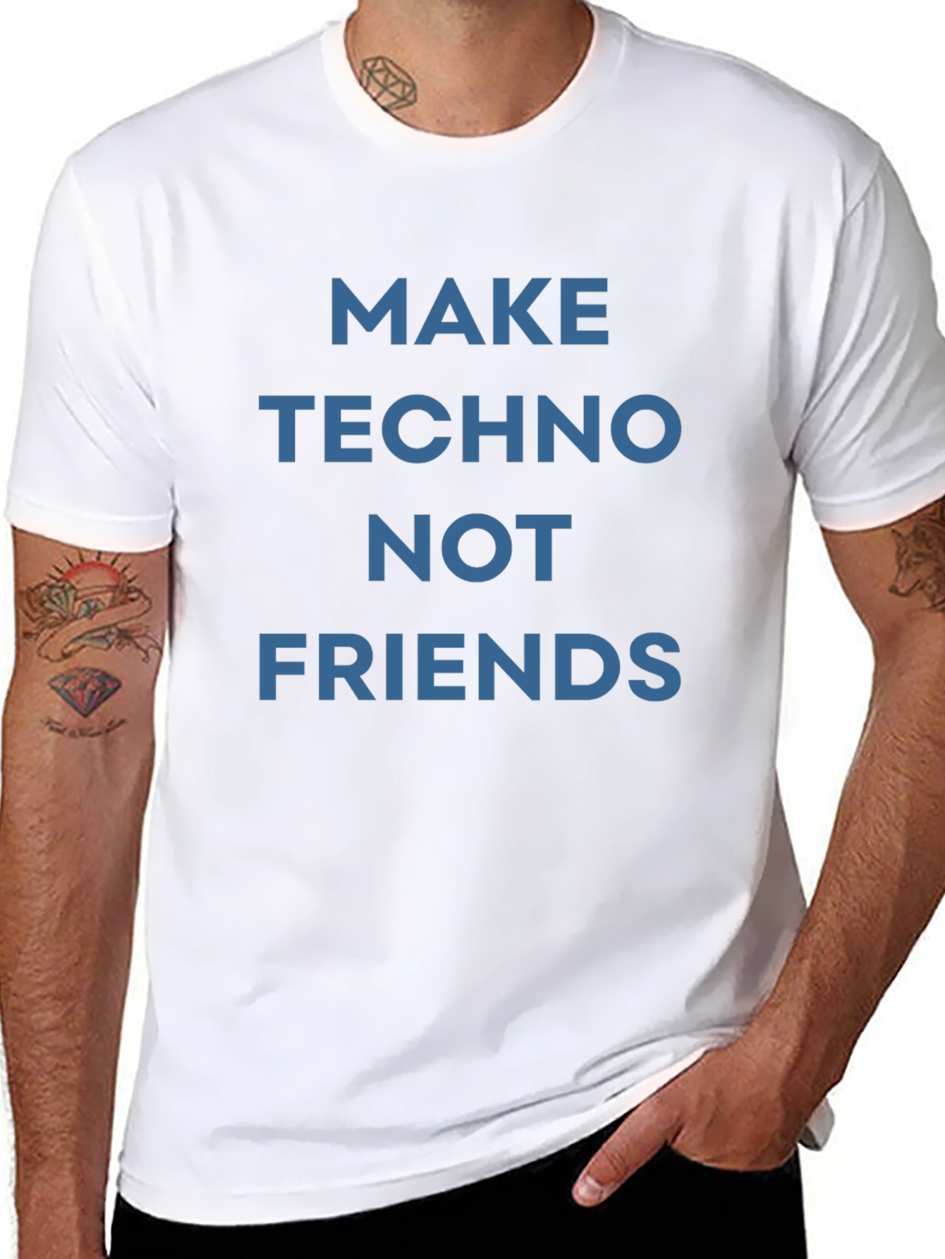 Make Techno Not Friends Graphic T-Shirt