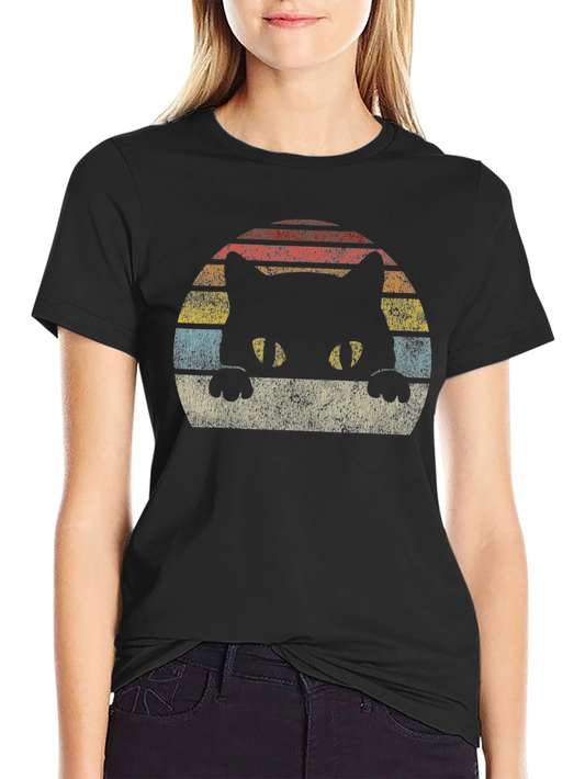 Retro Cat Silhouette T-Shirt