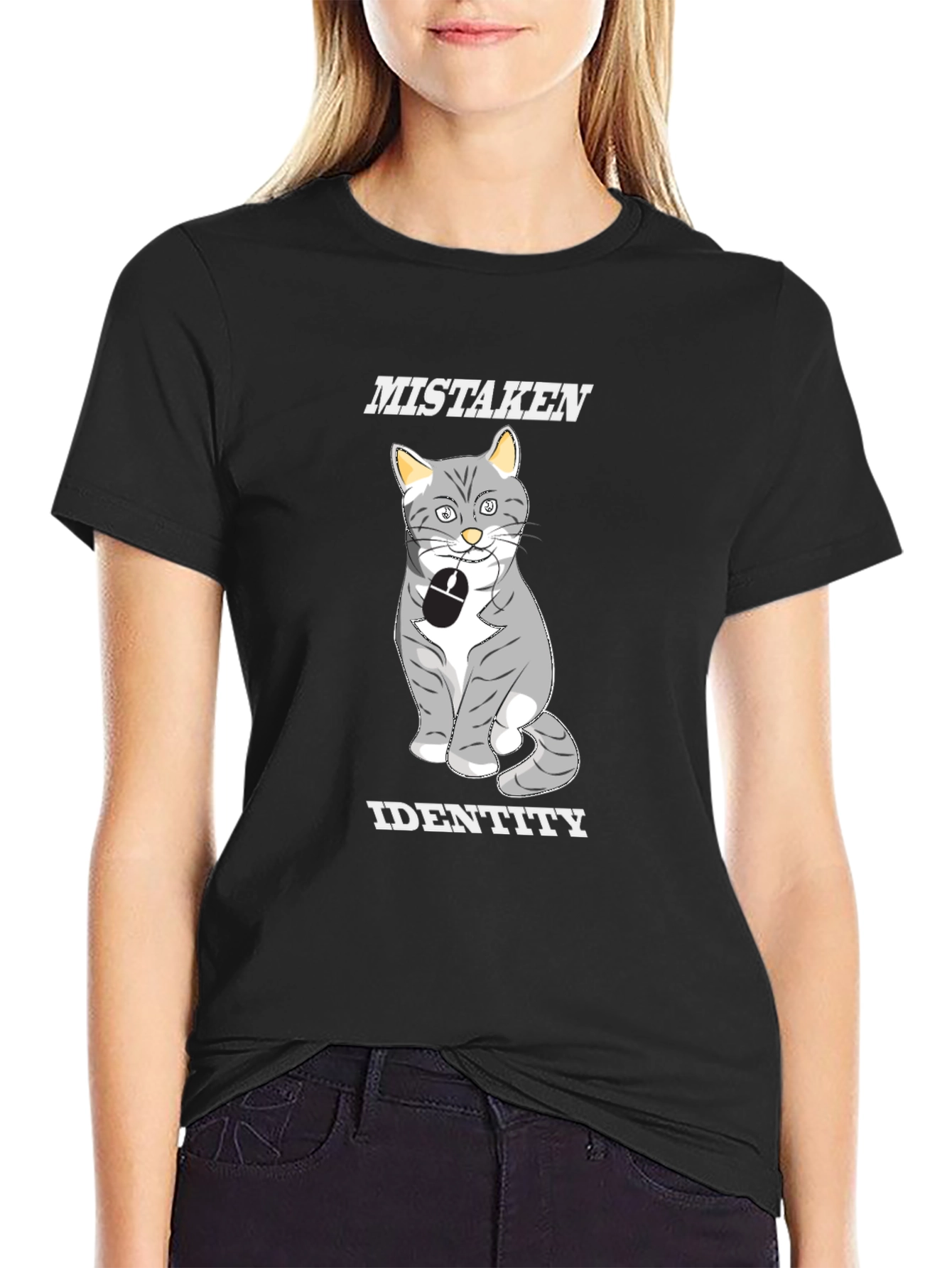 Mistaken Identity Cat Graphic T-Shirt