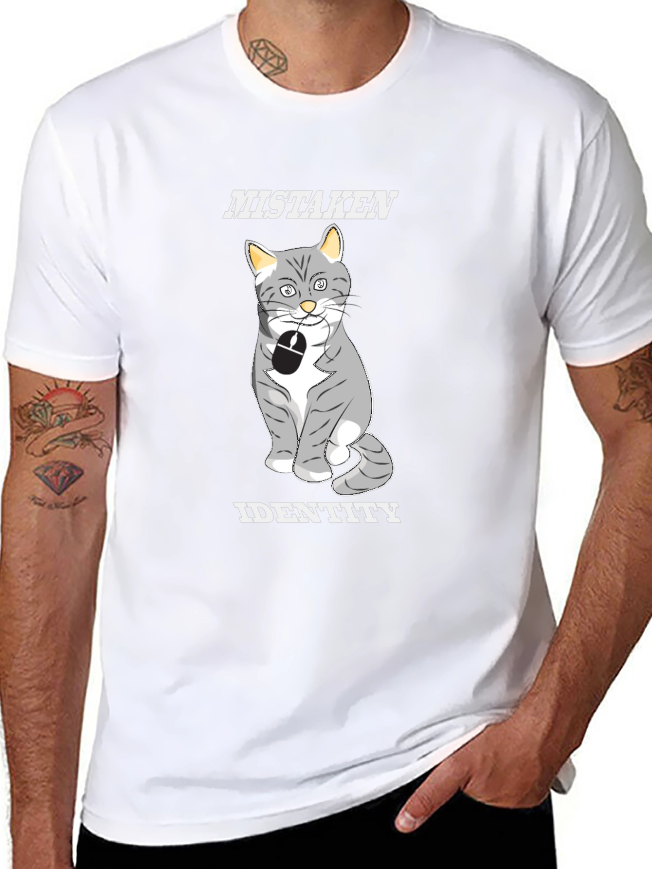 Mistaken Identity Cat Graphic T-Shirt