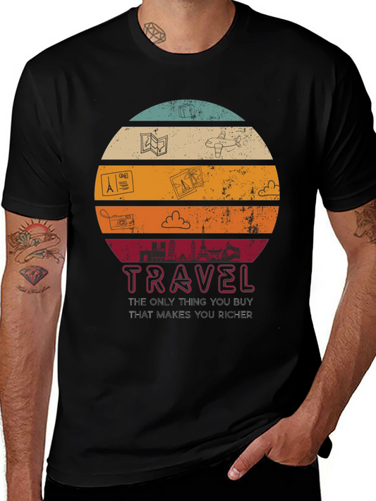 Travel Lover Graphic T-Shirt - Makes You Richer Tee