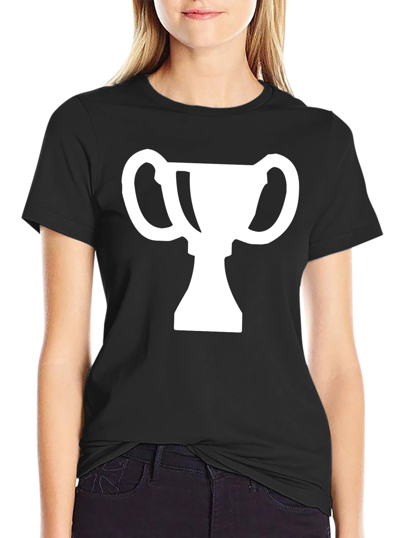 Trophy Graphic Tee - Black Cotton T-Shirt