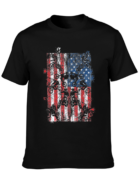 American Flag Motorcycle T-Shirt
