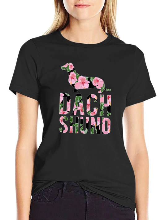 Floral Dachshund T-Shirt - Unique Dog Lover Gift