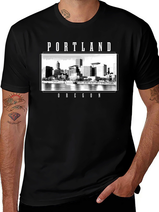 Portland Oregon Cityscape Graphic T-Shirt