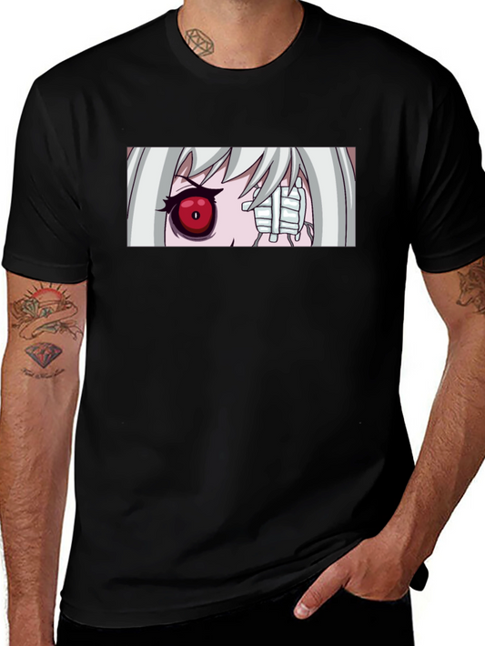 Anime Eye Graphic Black T-Shirt