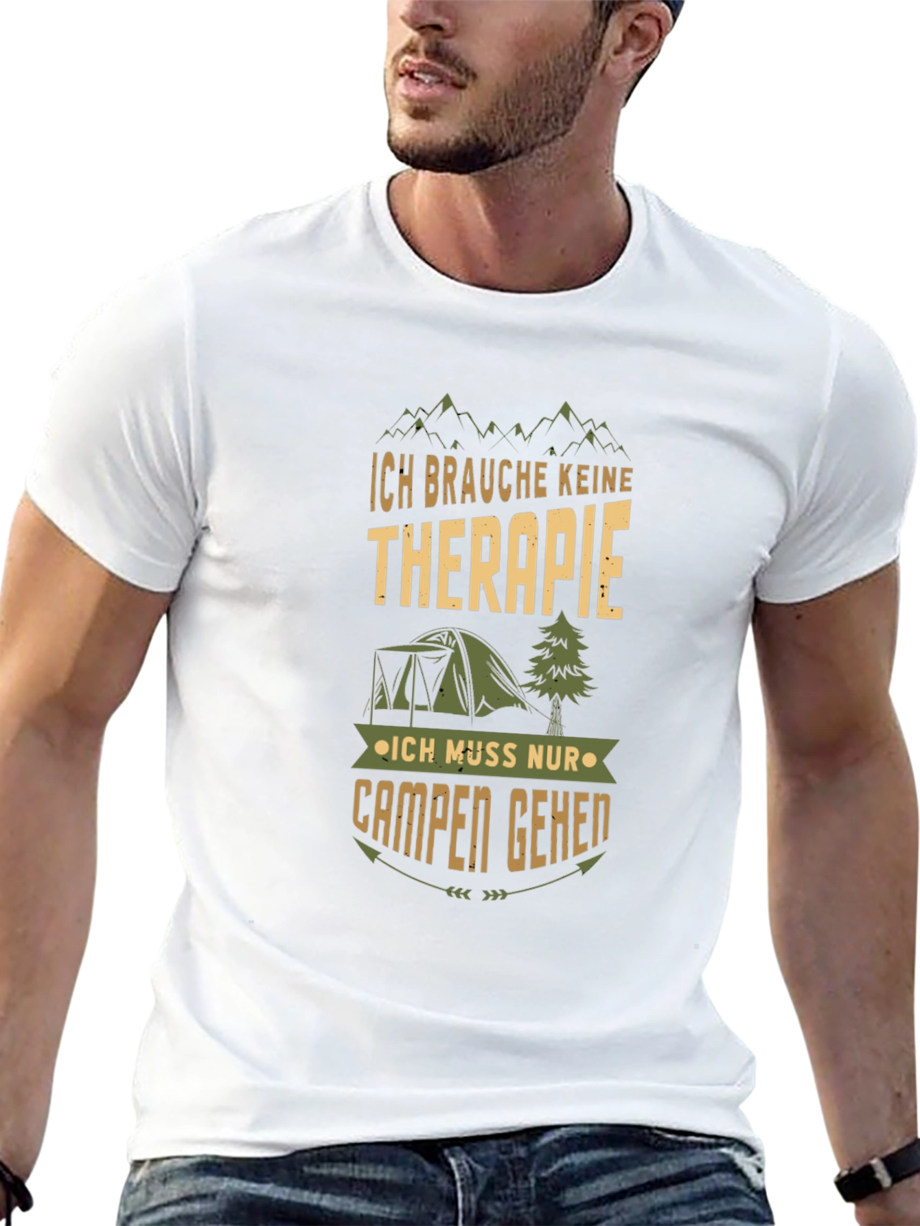 Camping Therapy T-Shirt - Mens Black Graphic Tee