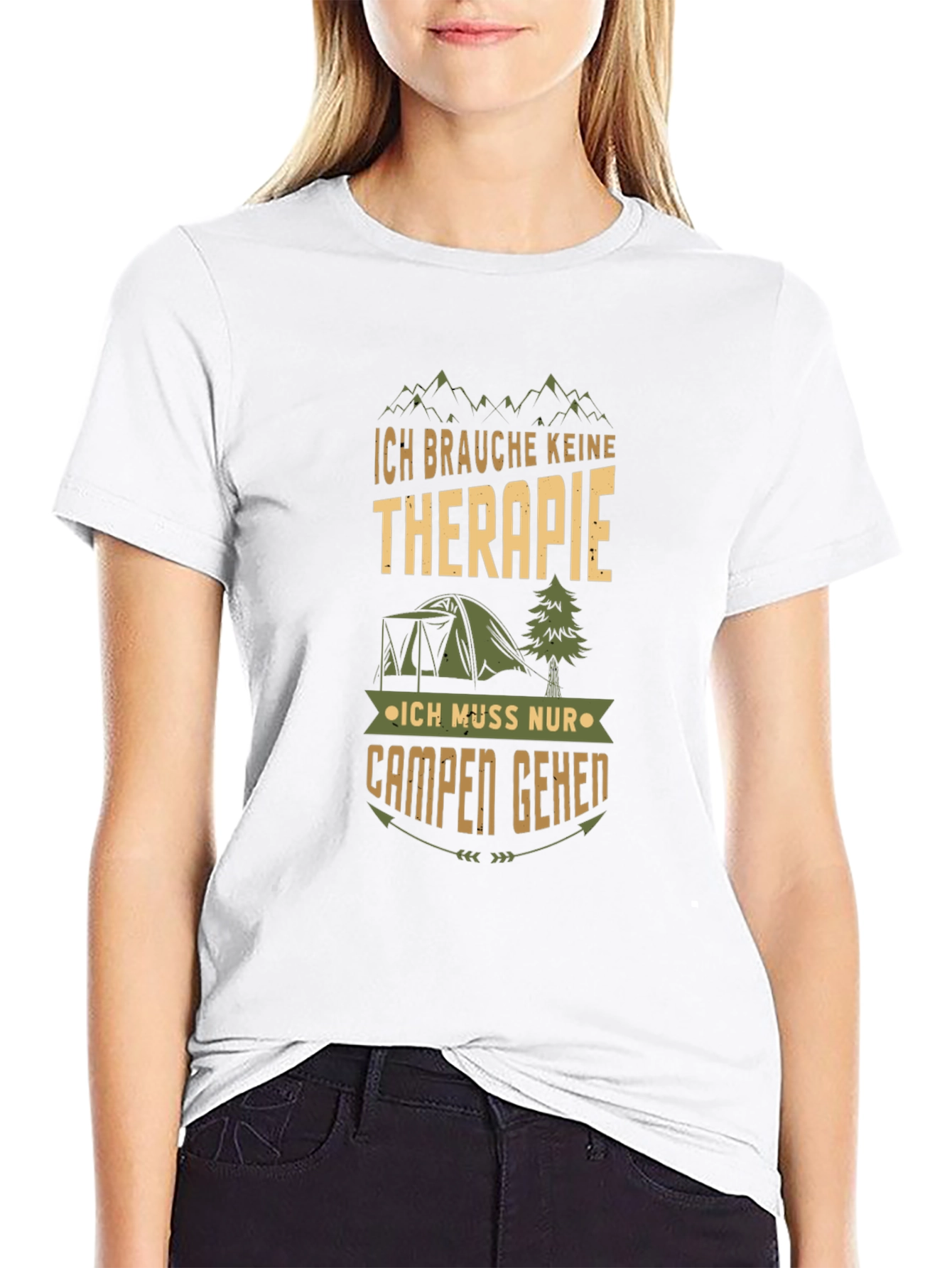 Camping Therapy T-Shirt - Mens Black Graphic Tee