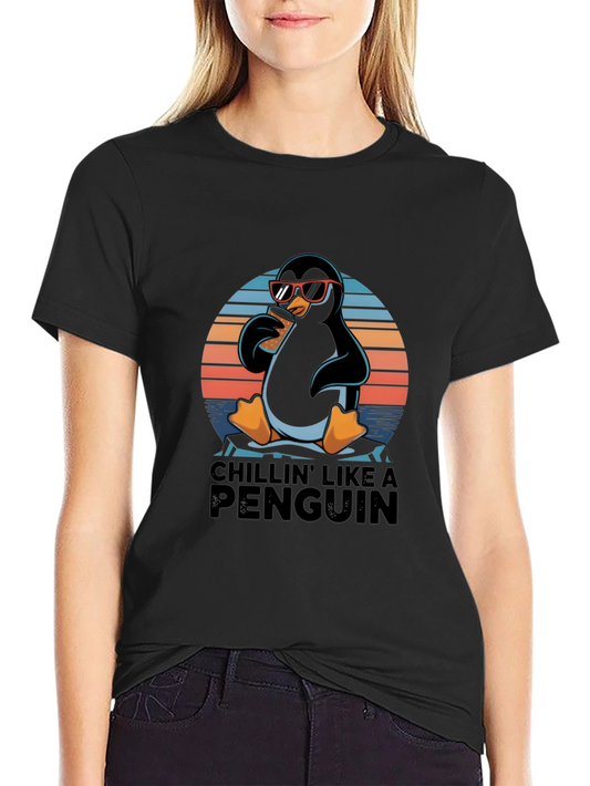 Chillin Penguin T-Shirt - Cool Graphic Tee