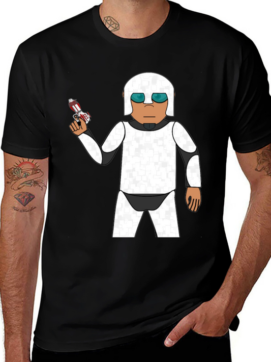 Sci-Fi Spaceman Graphic T-Shirt - Black