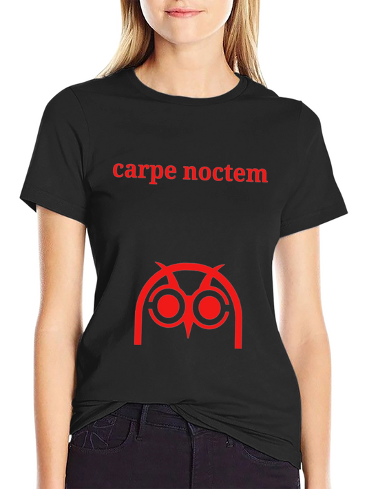 Carpe Noctem Owl Graphic Tee - Black