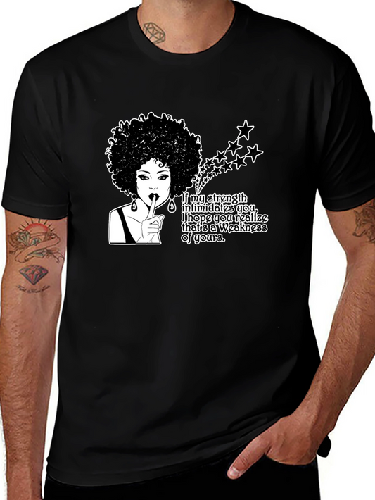 Afro Woman Strength T-Shirt - Empowering Graphic Tee