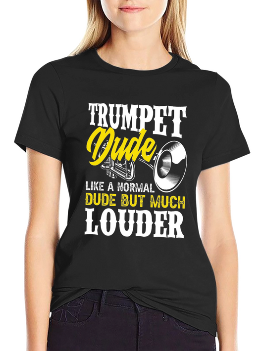 Trumpet Dude Loud Musician Black Cotton T-Shirt
