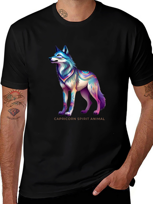 Capricorn Spirit Animal Black T-Shirt