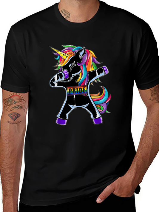 Unicorn Pride T-Shirt - Dabbing Rainbow Tee
