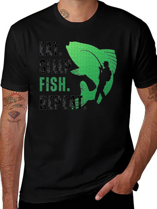 Eat Sleep Fish Repeat Graphic Tee