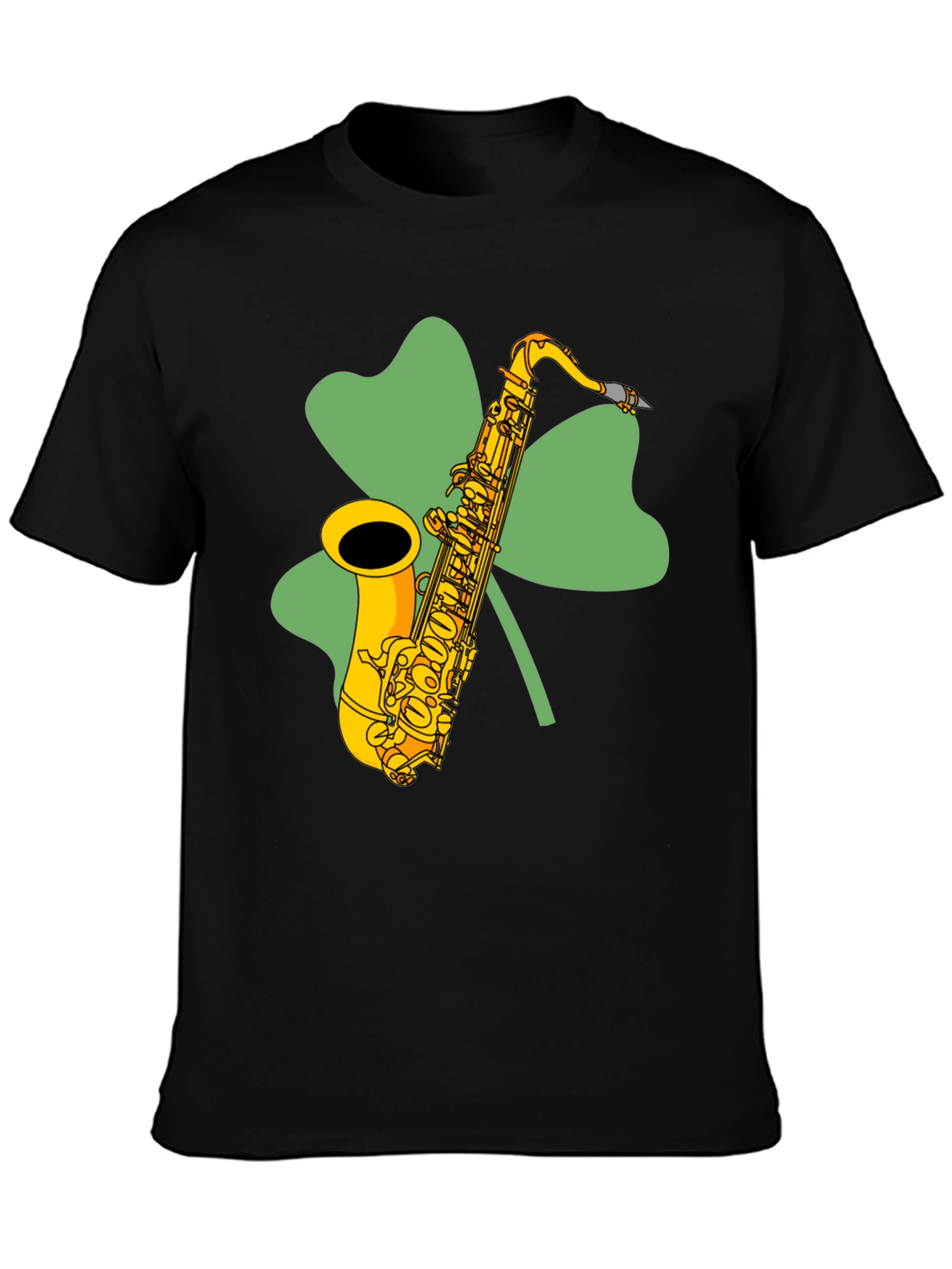 St. Patricks Day Saxophone Shamrock T-Shirt