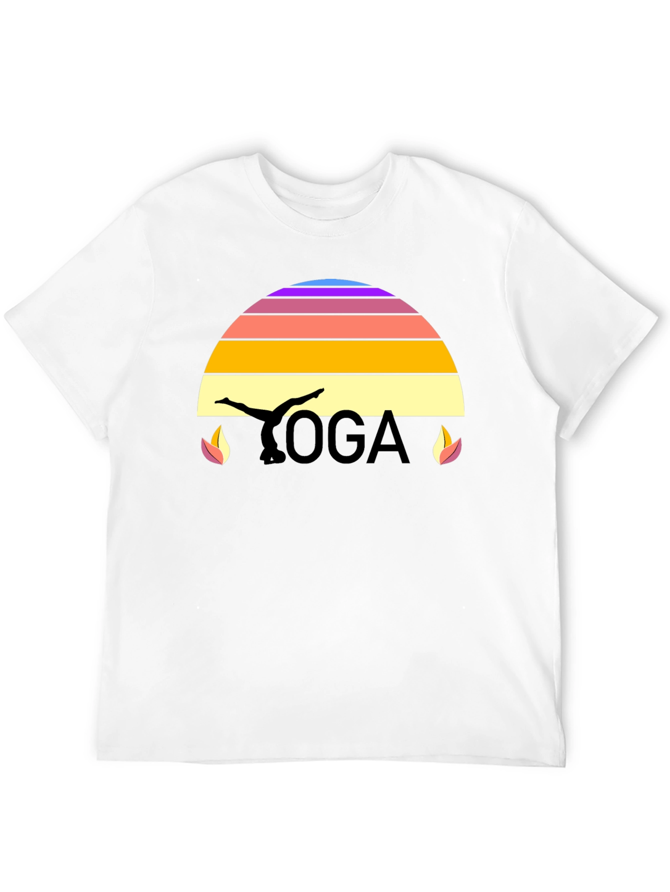 Yoga Sunset Graphic T-Shirt - Black