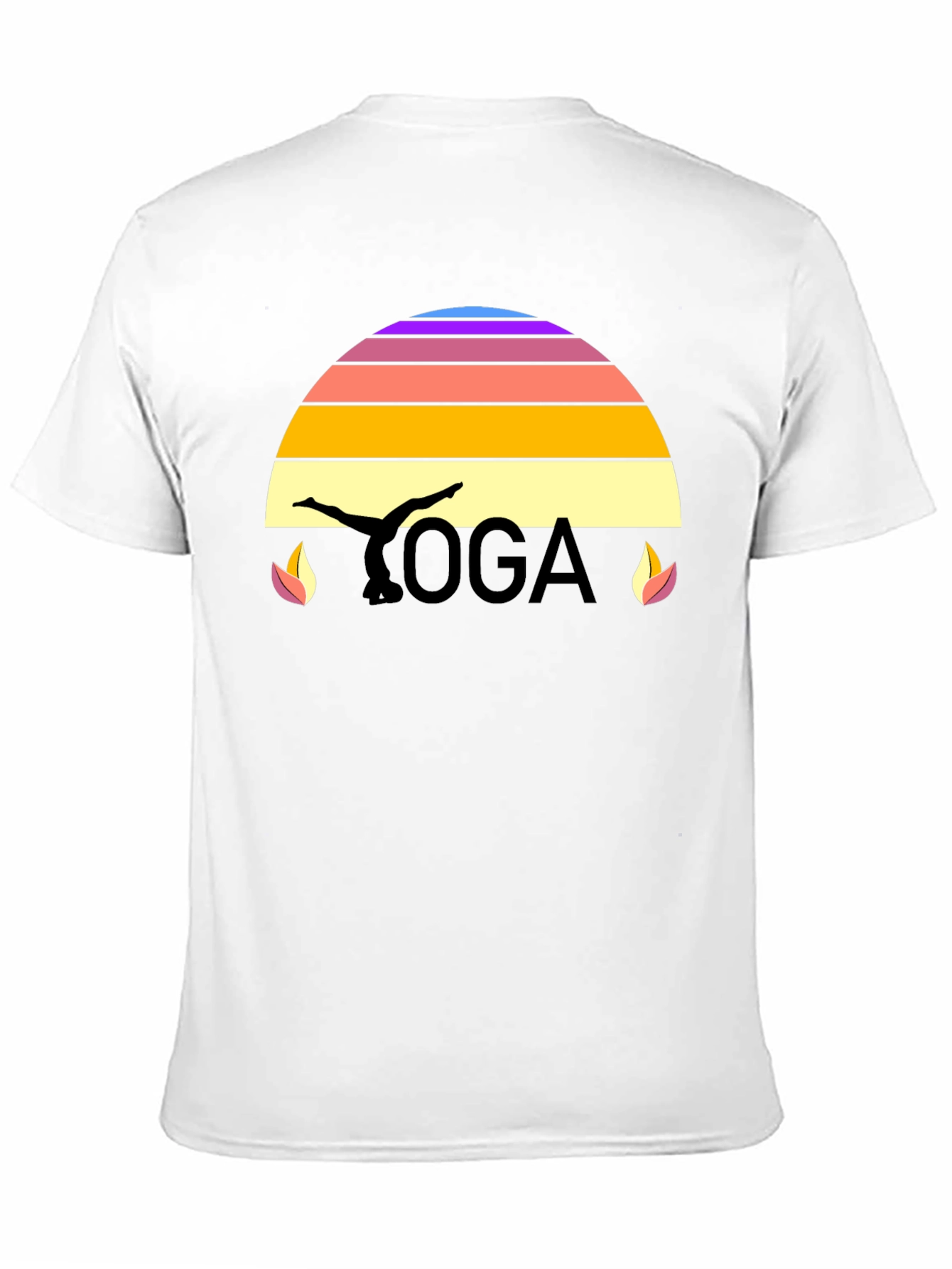 Yoga Sunset Graphic T-Shirt - Black