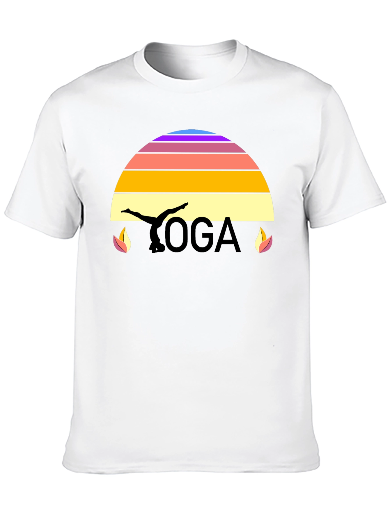 Yoga Sunset Graphic T-Shirt - Black