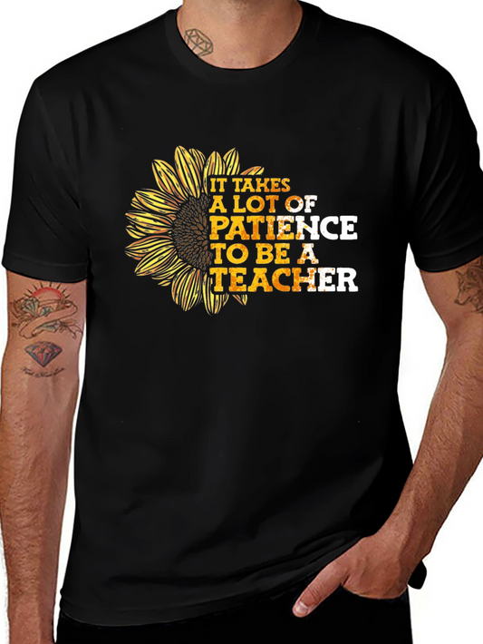 Patience Teacher Sunflower Graphic T-Shirt