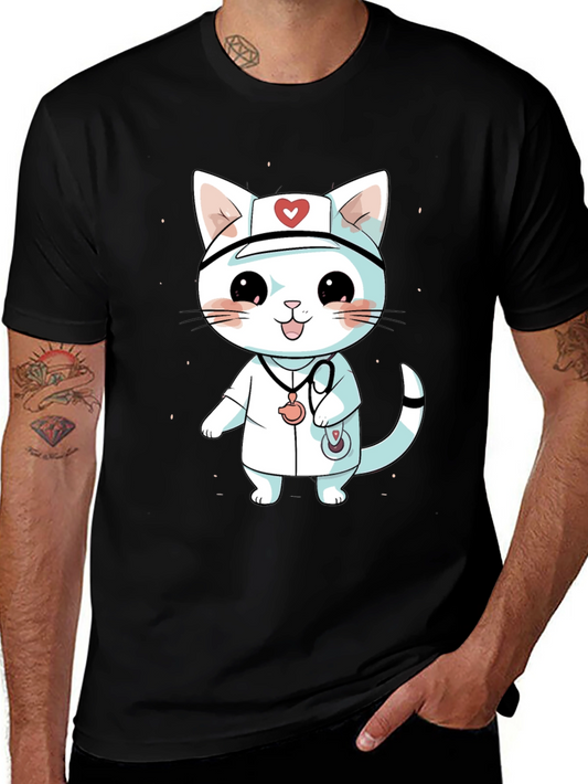 Cute Cartoon Cat Nurse T-Shirt