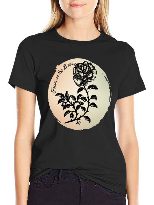 Focus on the Beauty Rose Graphic T-Shirt
