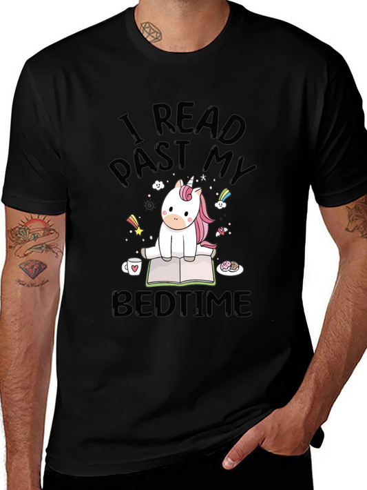 Cute Unicorn Reading T-Shirt - I Read Past My Bedtime Tee
