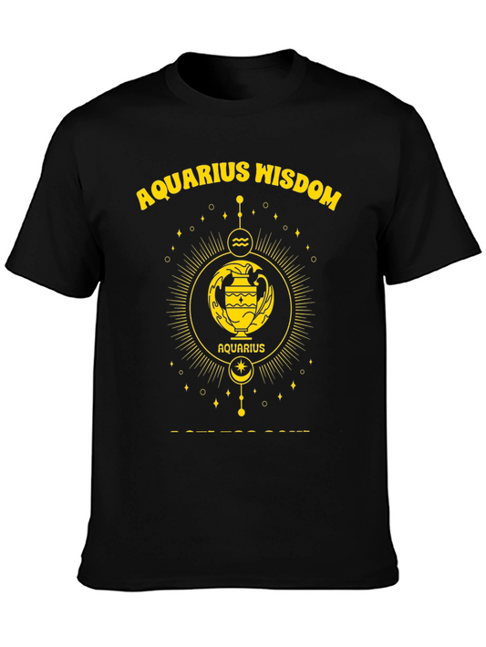 Aquarius Wisdom Graphic T-Shirt - Zodiac Astrology Tee