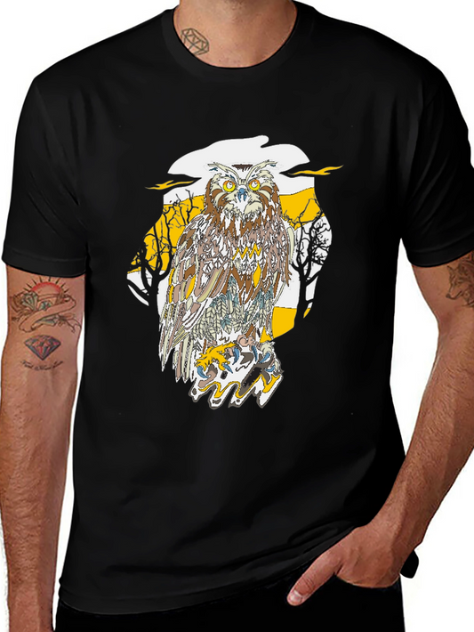 Owl Graphic Black T-Shirt