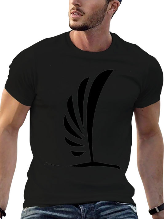 Abstract Wing Design Black T-Shirt