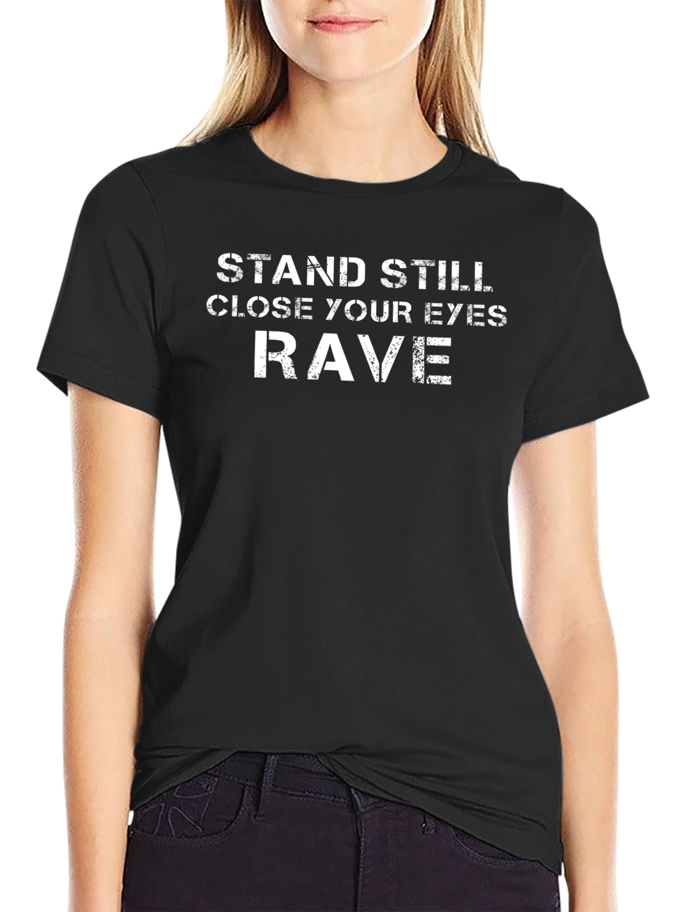 Stand Still Rave Graphic T-Shirt - Black