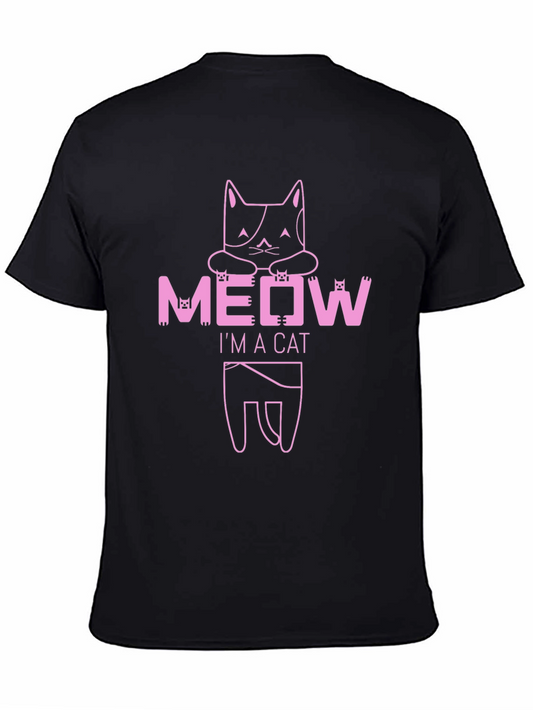Meow Im A Cat T-Shirt - Unique Pink Graphic Tee