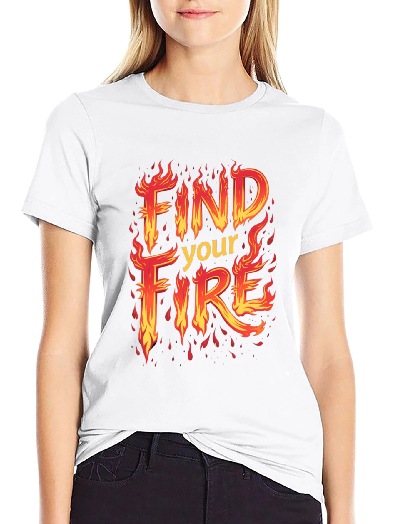 Find Your Fire Graphic Tee - Black Cotton T-Shirt