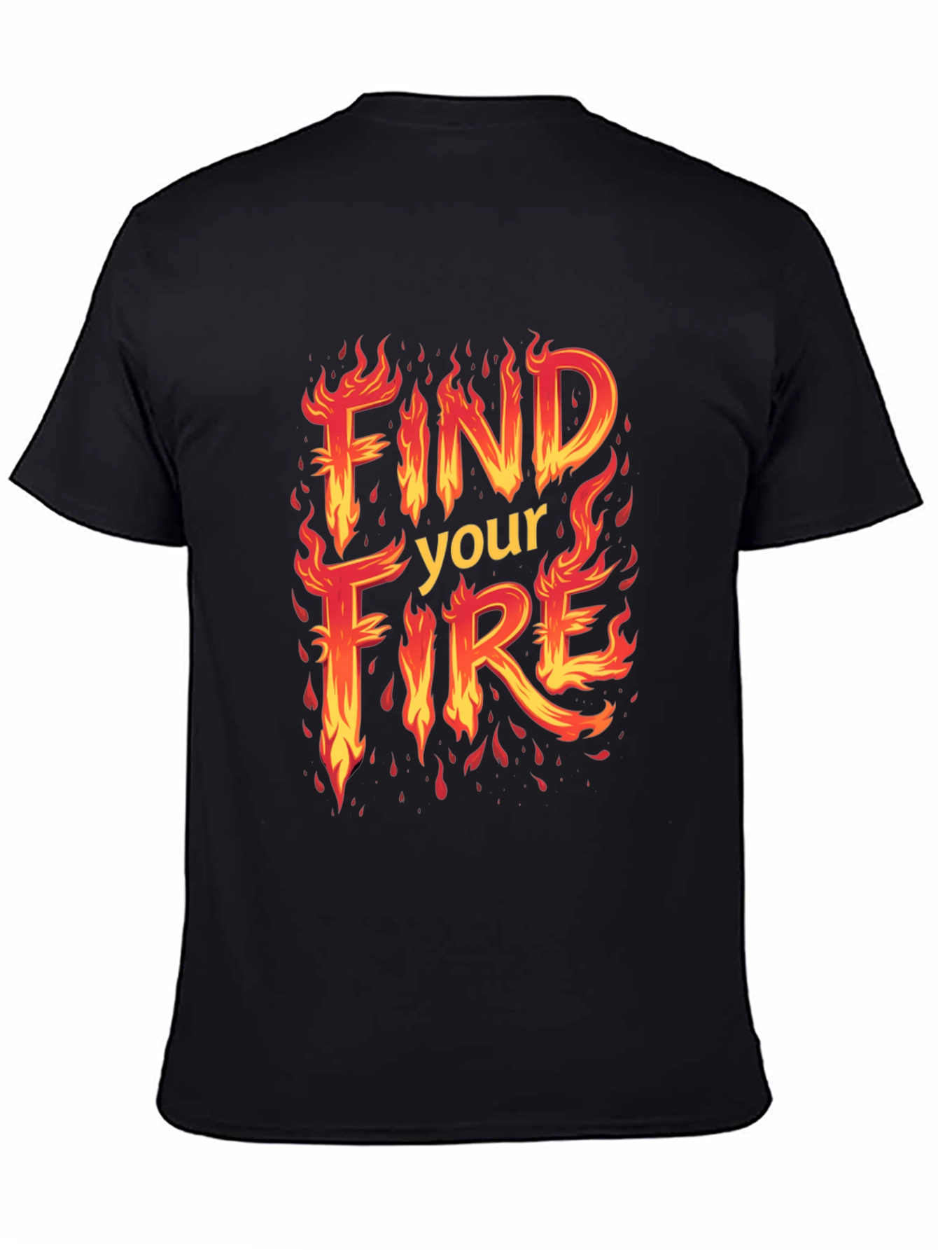 Find Your Fire Graphic Tee - Black Cotton T-Shirt