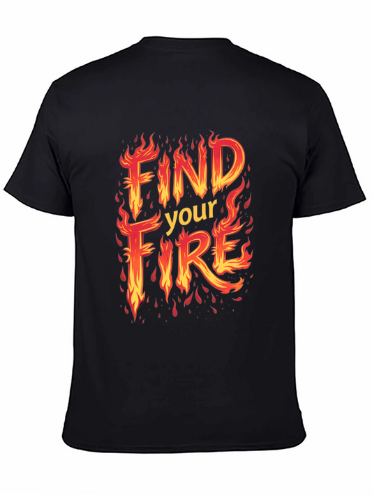 Find Your Fire Graphic Tee - Black Cotton T-Shirt