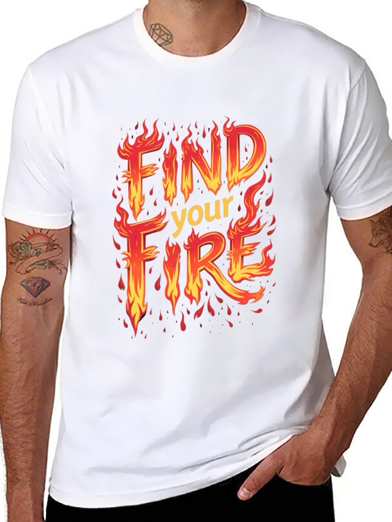 Find Your Fire Graphic Tee - Black Cotton T-Shirt