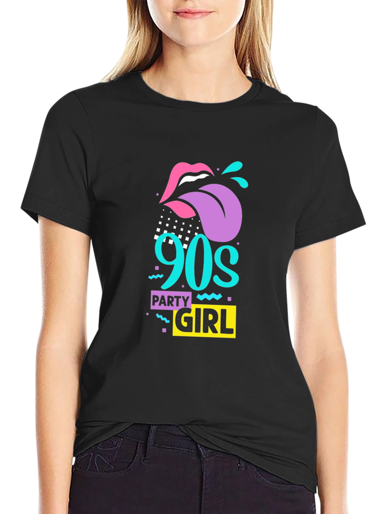 90s Party Girl Graphic Tee - Retro Style