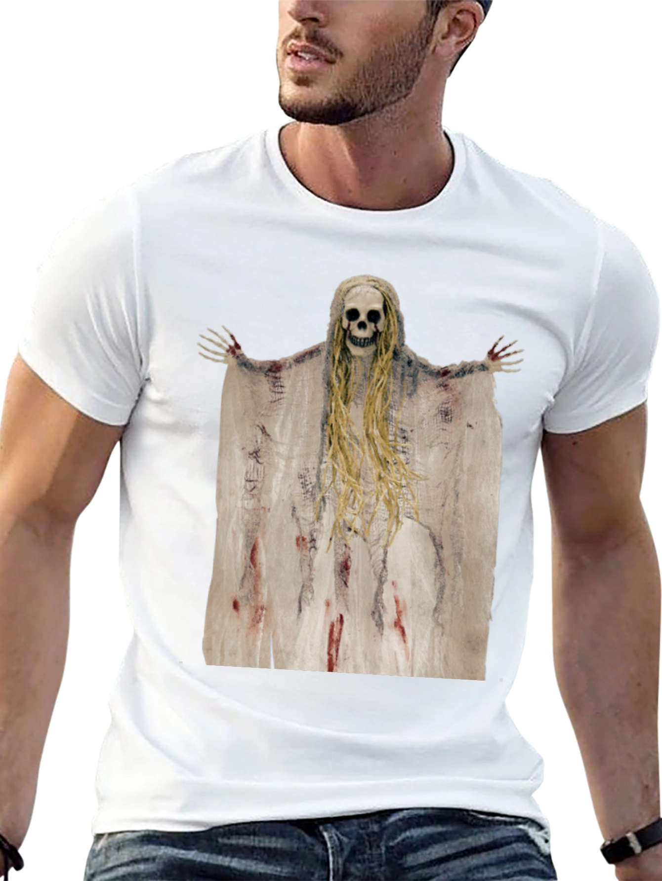 Grim Reaper Skeleton Graphic Tee - Mens Black T-Shirt