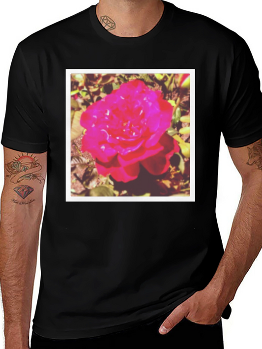 Floral Rose Graphic Black T-Shirt